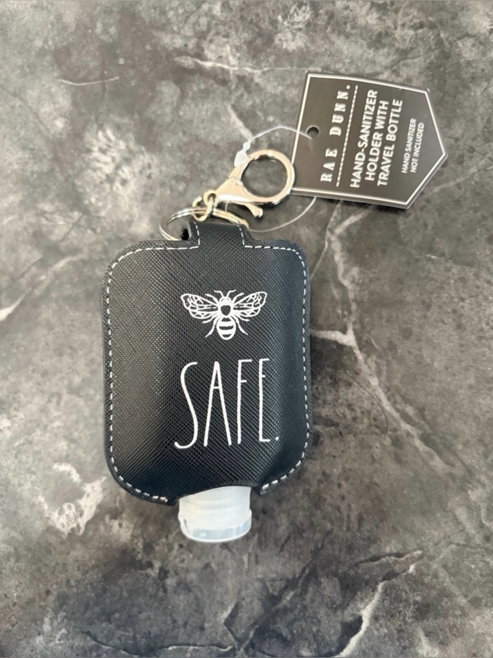 Rae Dunn hand sanitizer holder and travel bottle